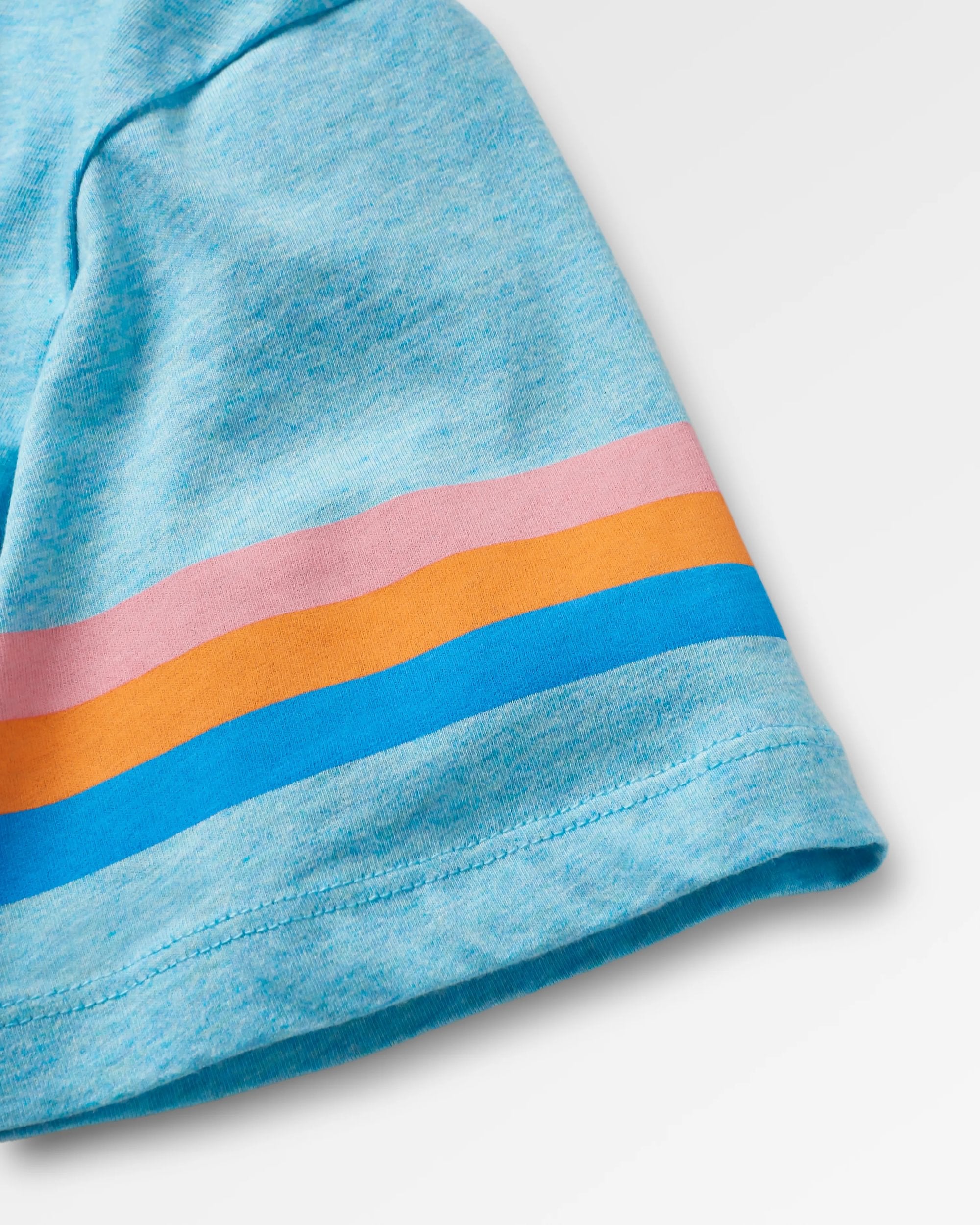 Poinsettia Organic Cotton T-Shirt - Soft Blue Pool Marl - Flatlay