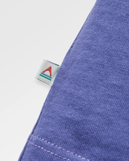 Tall Pines Men's Recycled Cotton T-shirt - Purple Indigo - Flatlay
