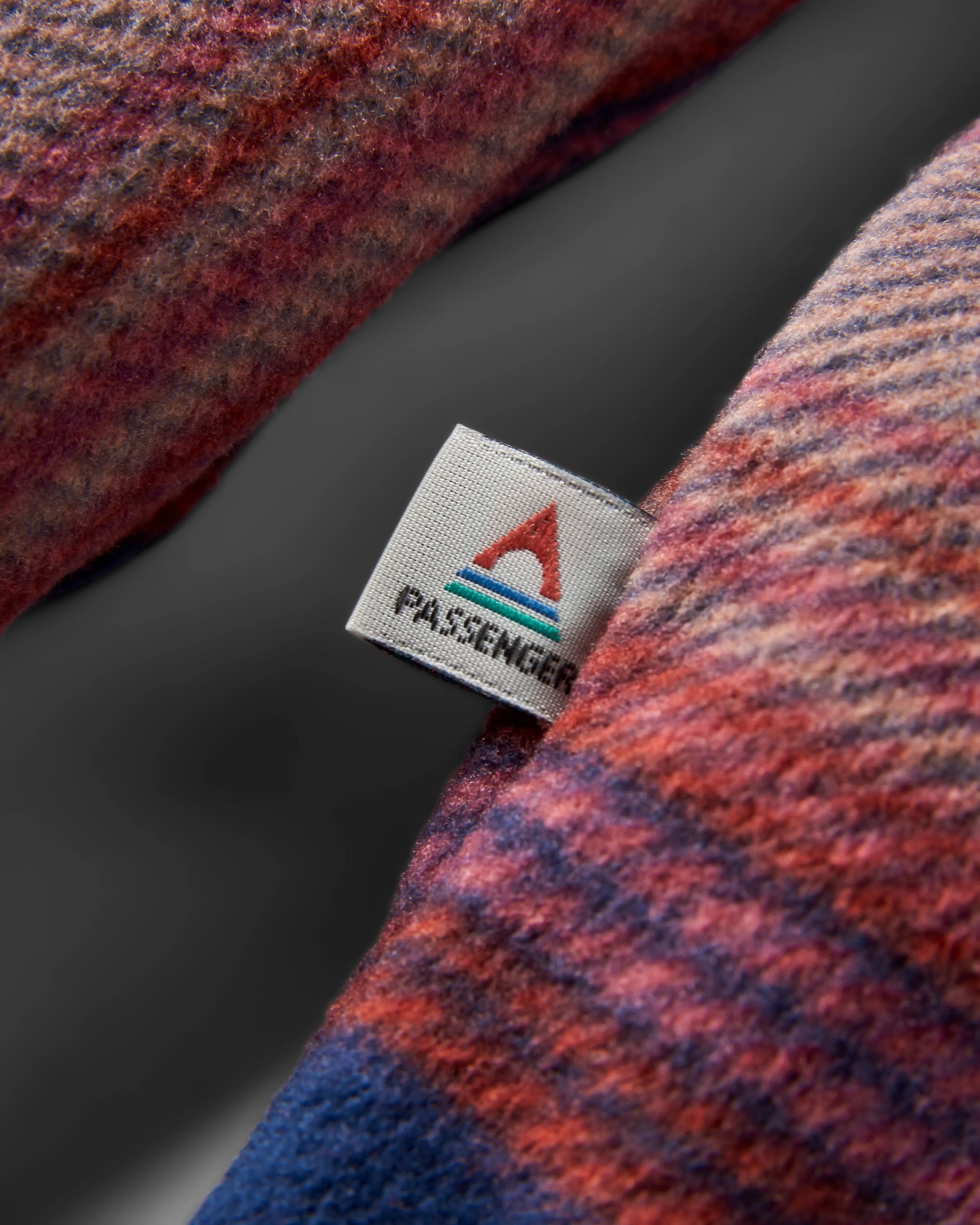 East Recycled Polar Fleece Shirt - Rich Navy/ Red Ochre Check - Flatlay