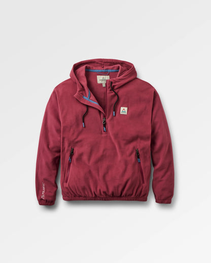 Ayla Micro Polartec® Hooded Fleece - Maroon - Flatlay