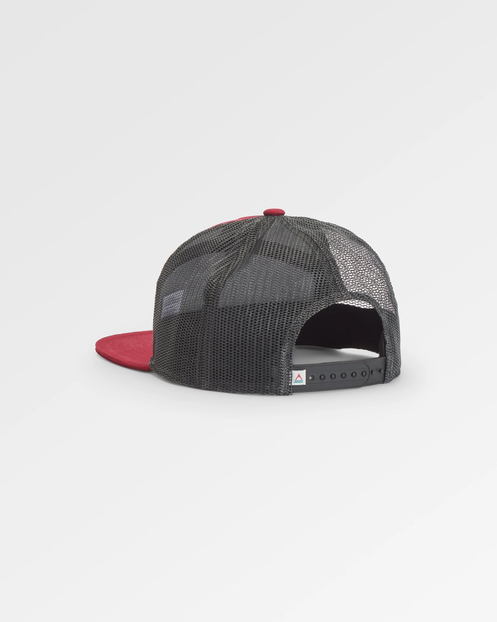 Roamer 7 Panel Organic Cotton Trucker Cap - Wine - Flatlay