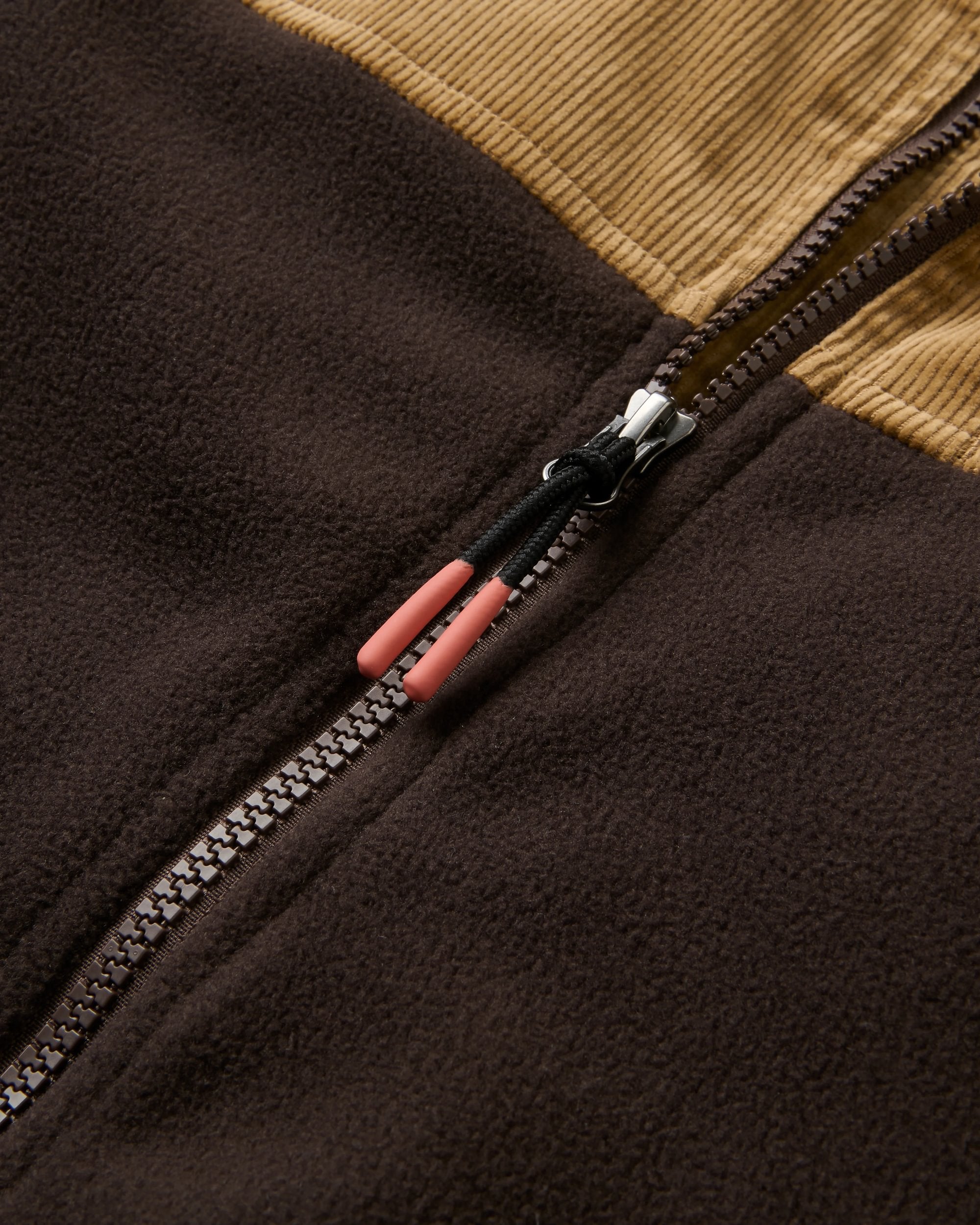 Somewhere Recycled Fleece - Caramel/Espresso - Flatlay