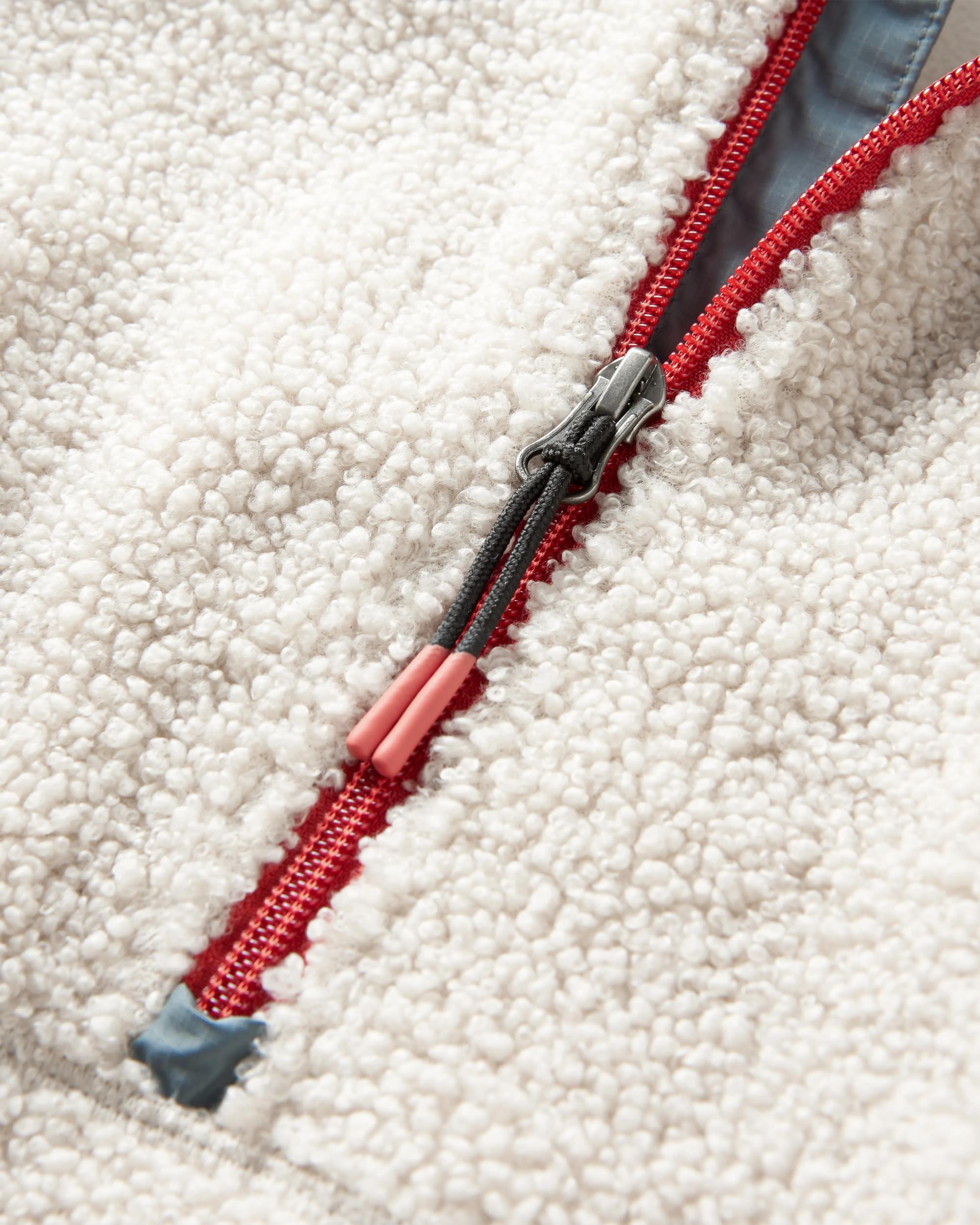 Muse Recycled Polar-Lined Sherpa Fleece - Pebble Grey - Flatlay