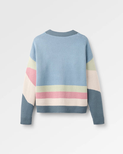 Scenic Knitted Cardigan - Scenic Stormy Blue - Flatlay