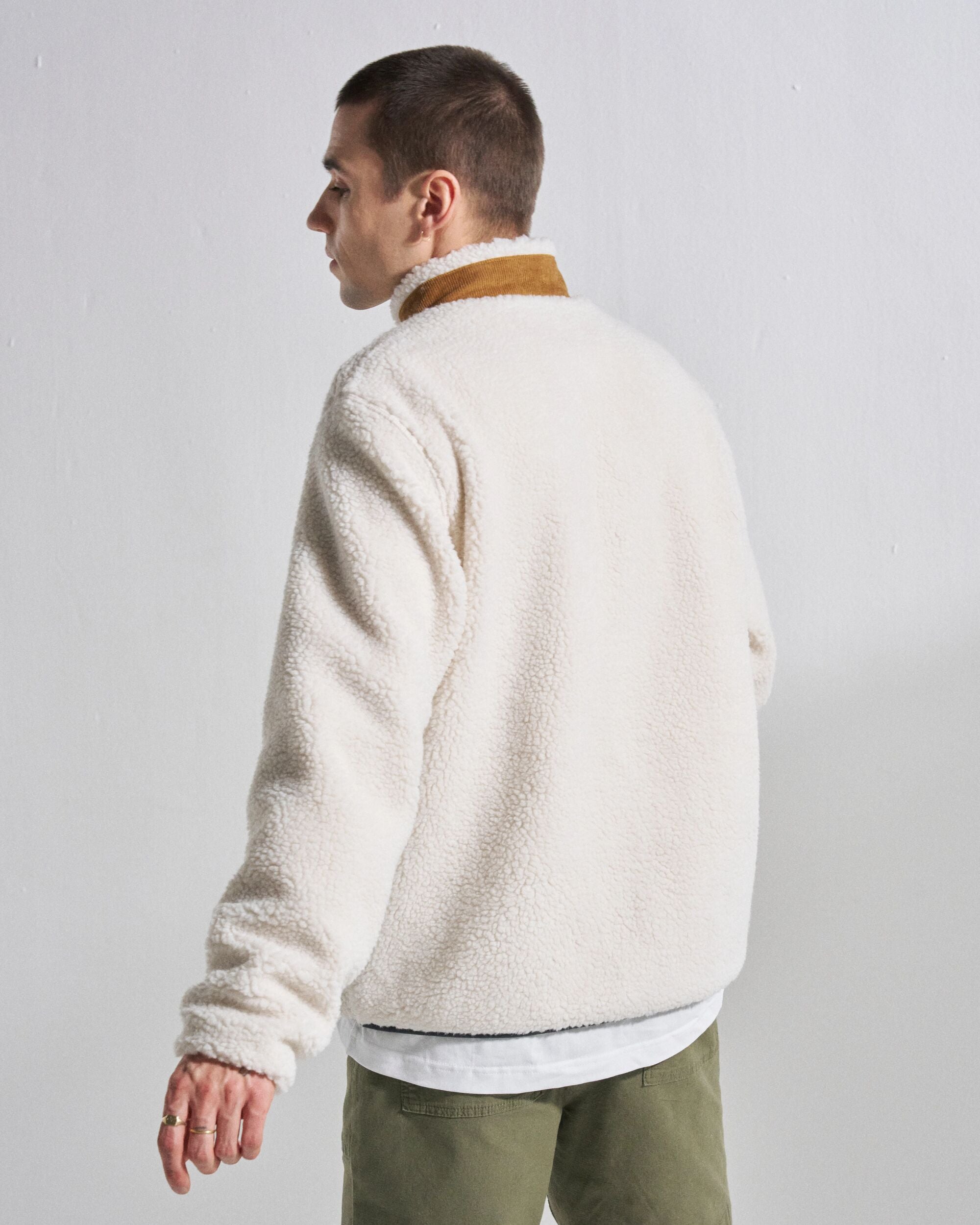 Trekker Deep-Pile Sherpa Fleece - Warm Ivory - Studio Model