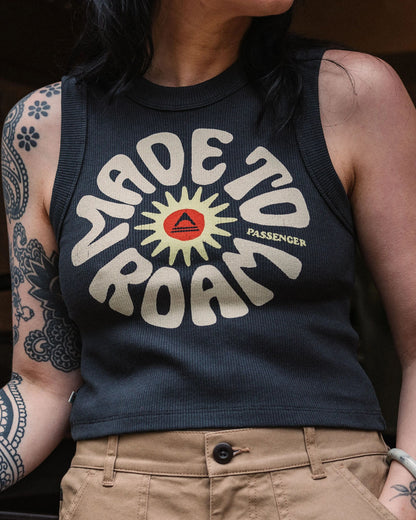 Easy Days Ribbed Graphic Vest - Black - Lifestyle