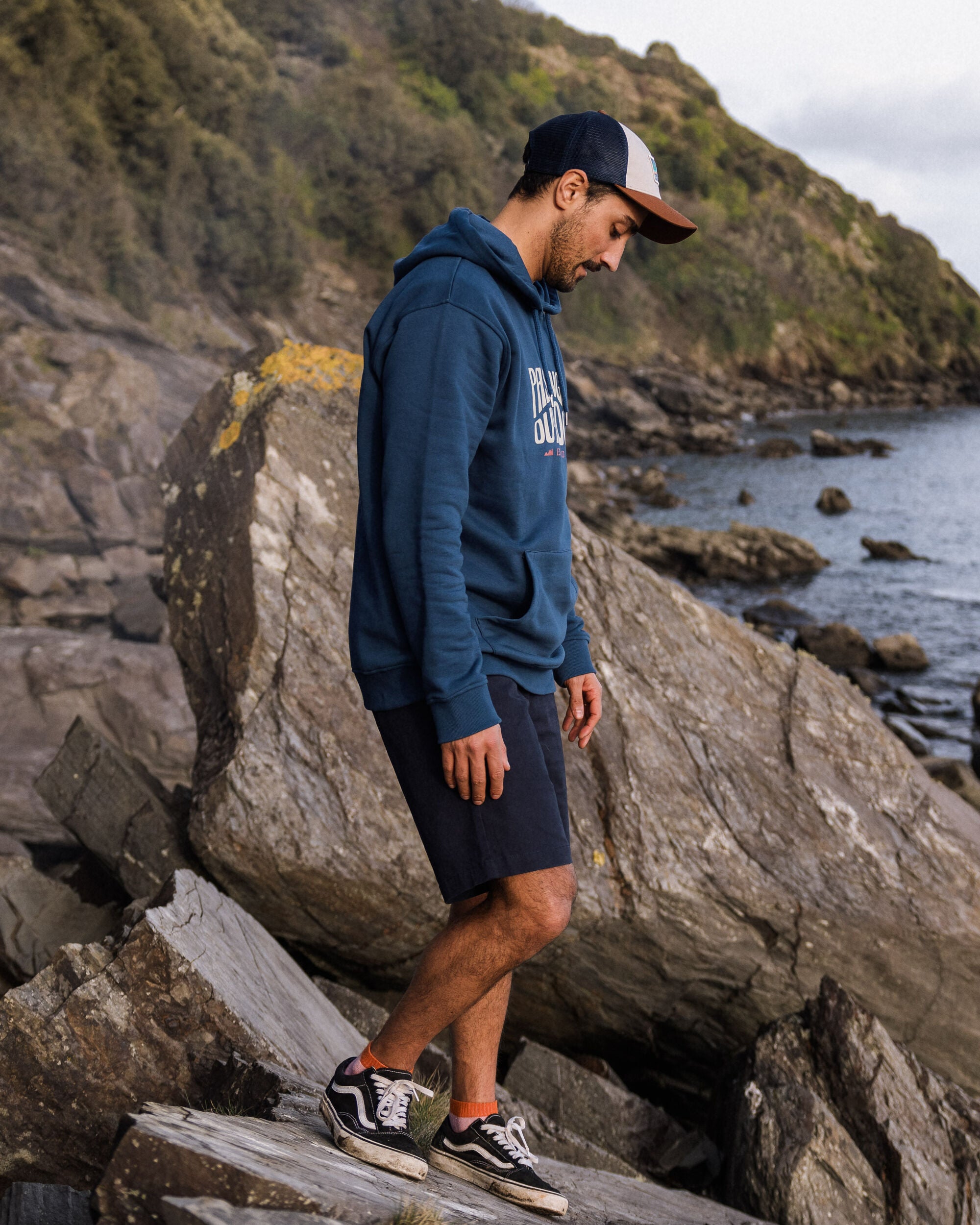 Yuca Organic Cotton Hoodie - Dark Denim - Lifestyle