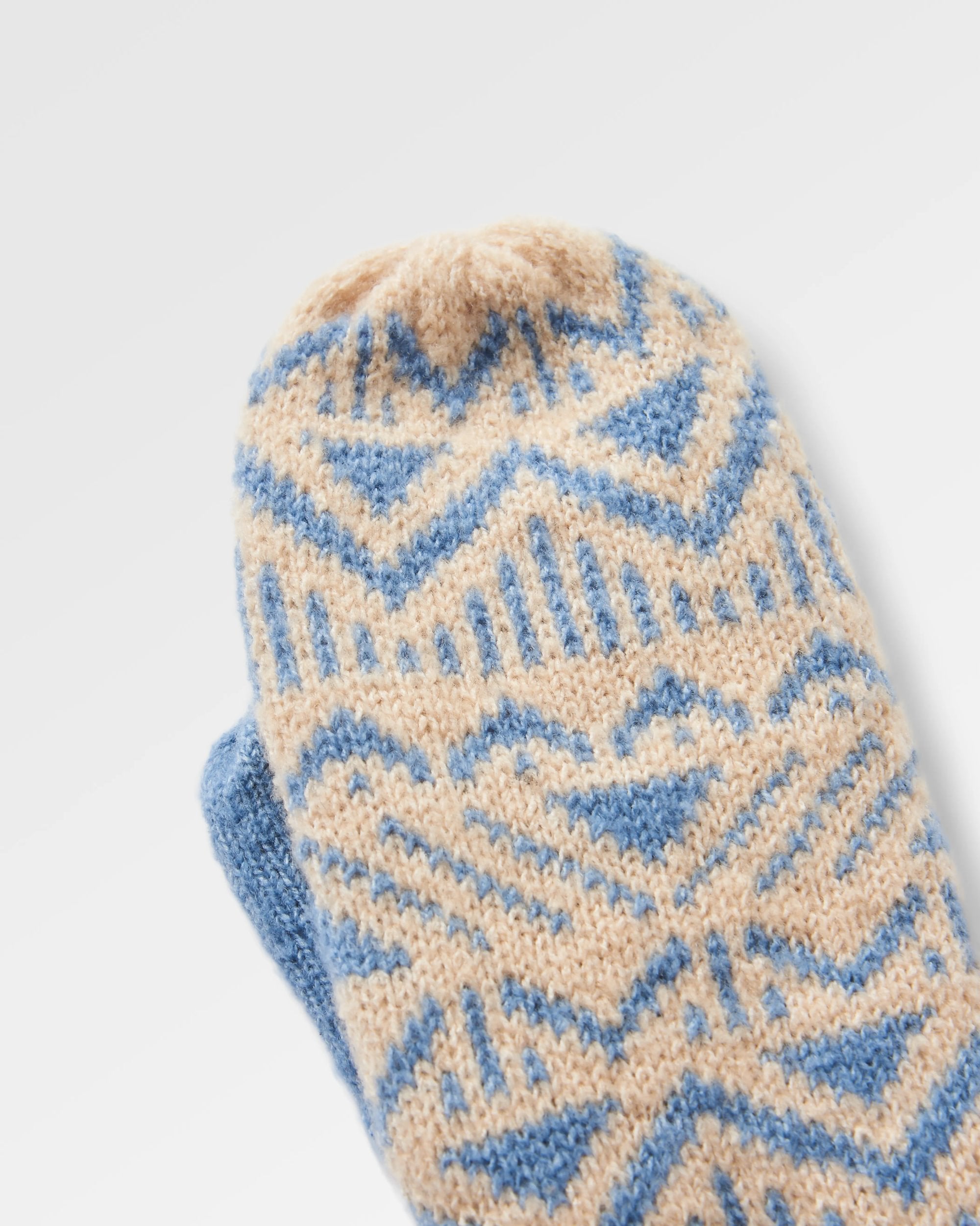 Nurture Recycled Fleece Lined Mittens - Faded Denim - Flatlay