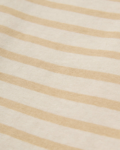 Zen Recycled Relaxed Fit T-Shirt - Stone Stripe - Flatlay