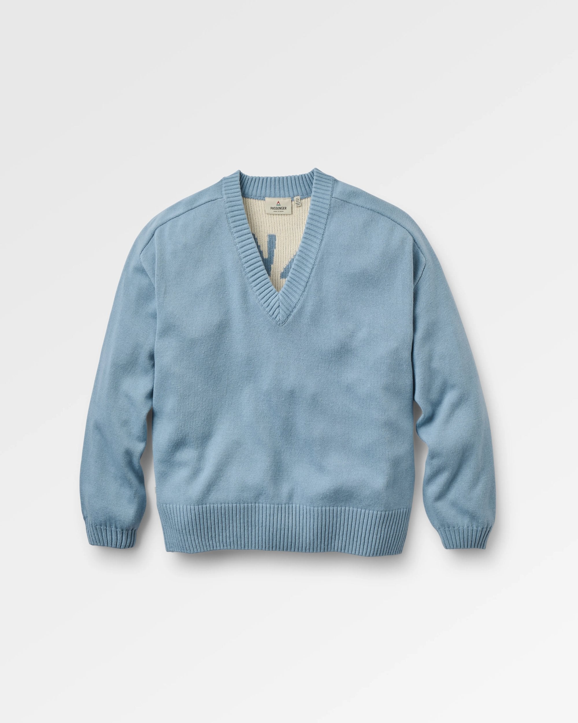 Penida Knitted Jumper - Faded Denim - Flatlay