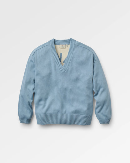 Penida Knitted Jumper - Faded Denim - Flatlay