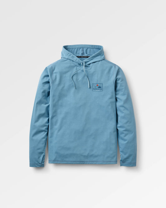 Roamscreen UPF50 Hoodie - Faded Denim - Flatlay