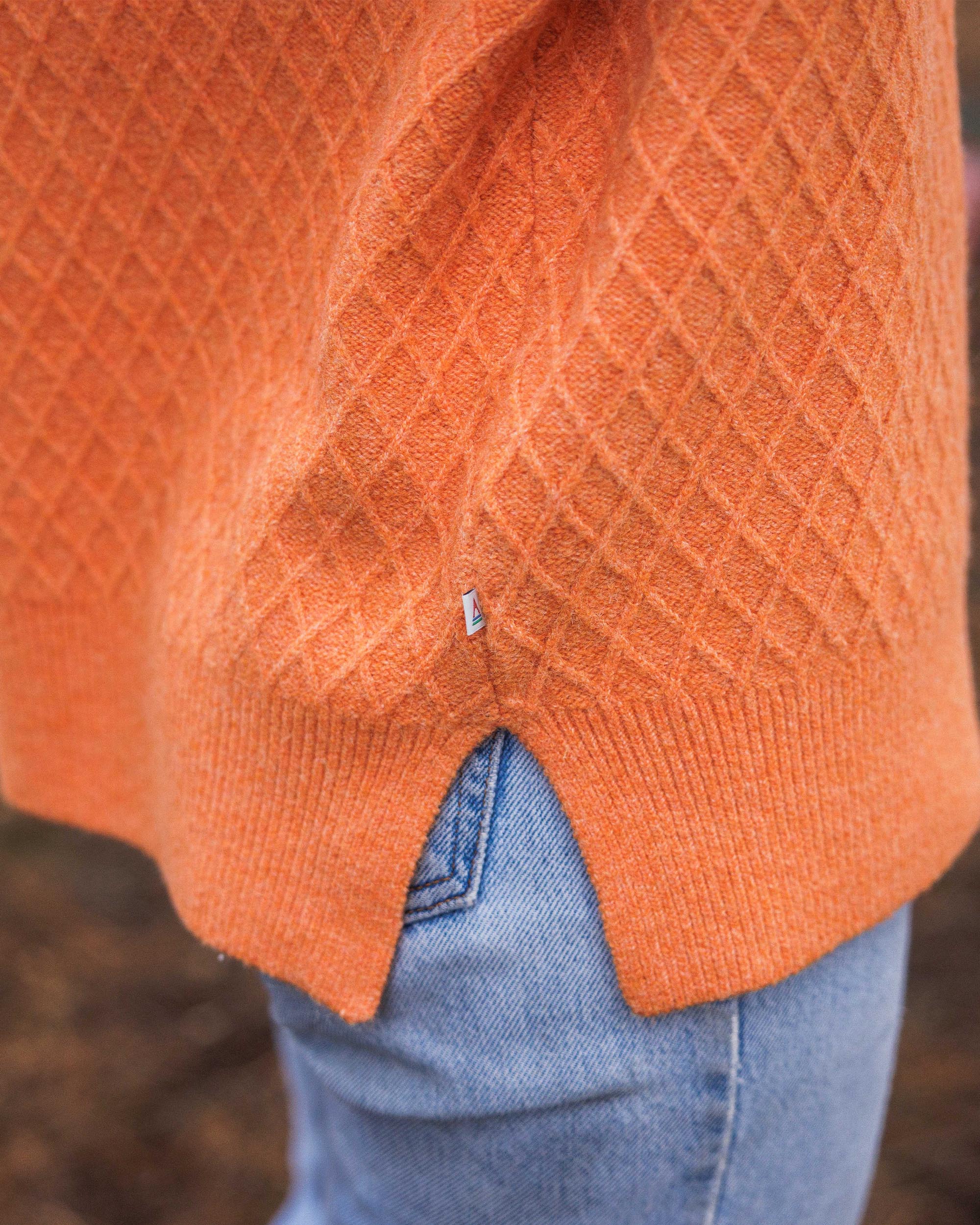 Hinterland Recycled Knitted Jumper - Apricot - Lifestyle