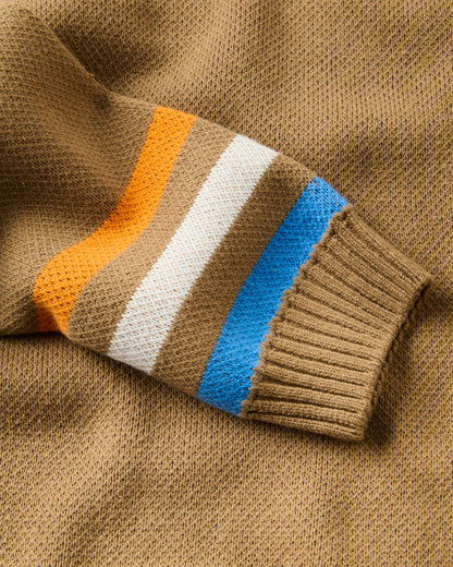 Dawner Knitted Cardigan - Caramel Brown - Flatlay