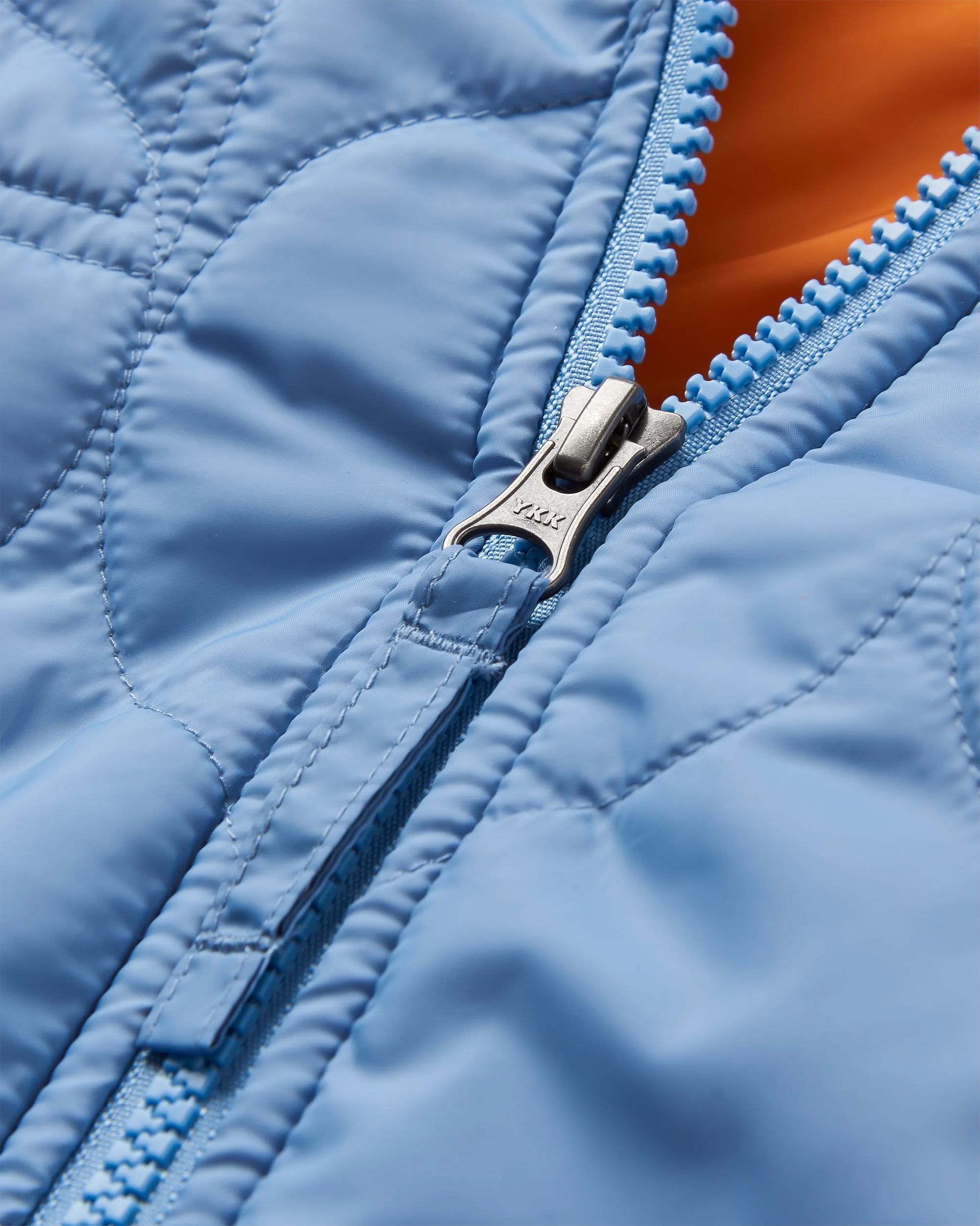 Flora Long Recycled Insulated Parka - Faded Denim - Flatlay