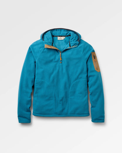 Forestscape Grid Fleece Hoodie - Blue Steel - Flatlay
