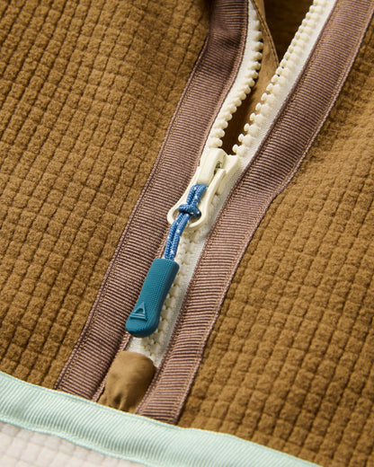 Off Trail Grid Polar Fleece - Caramel/Birch - Flatlay