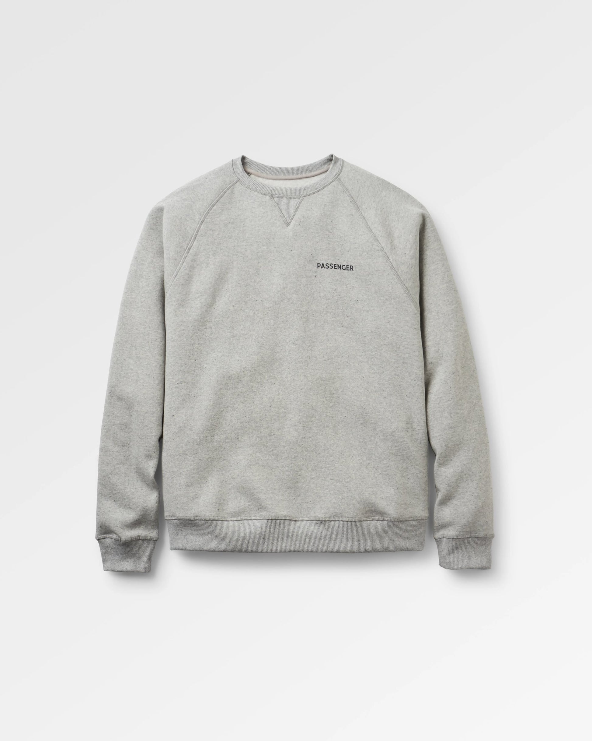 Roamer Men's Recycled Cotton Sweatshirt - Grey Marl - Flatlay