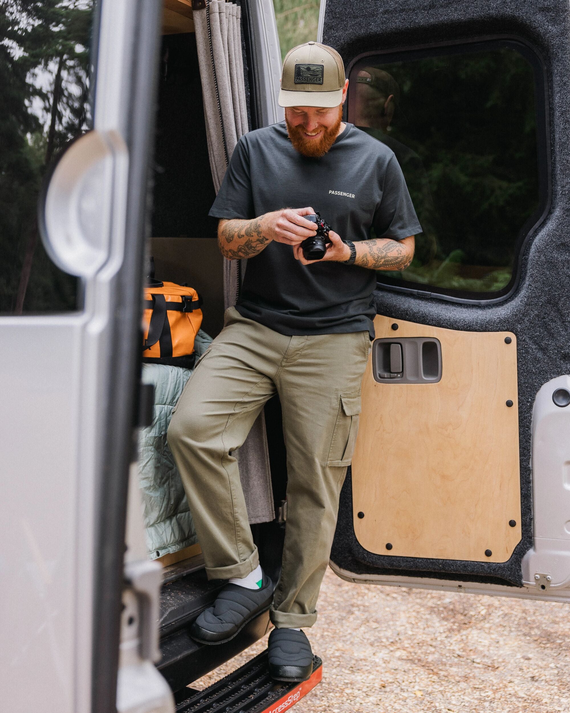 Lakeside Cargo Cotton Trouser - Dusty Olive - Lifestyle