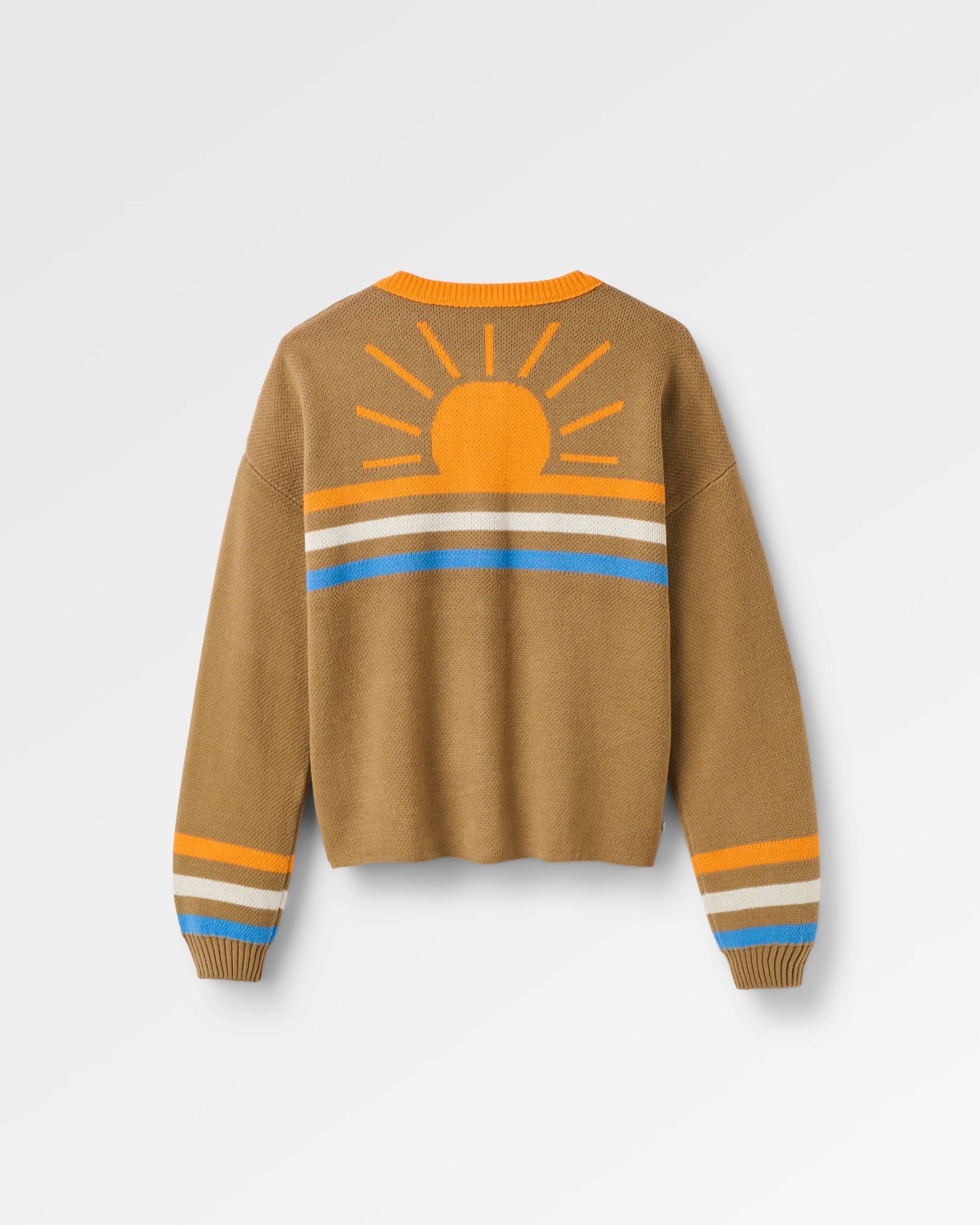 Dawner Knitted Cardigan - Caramel Brown - Flatlay