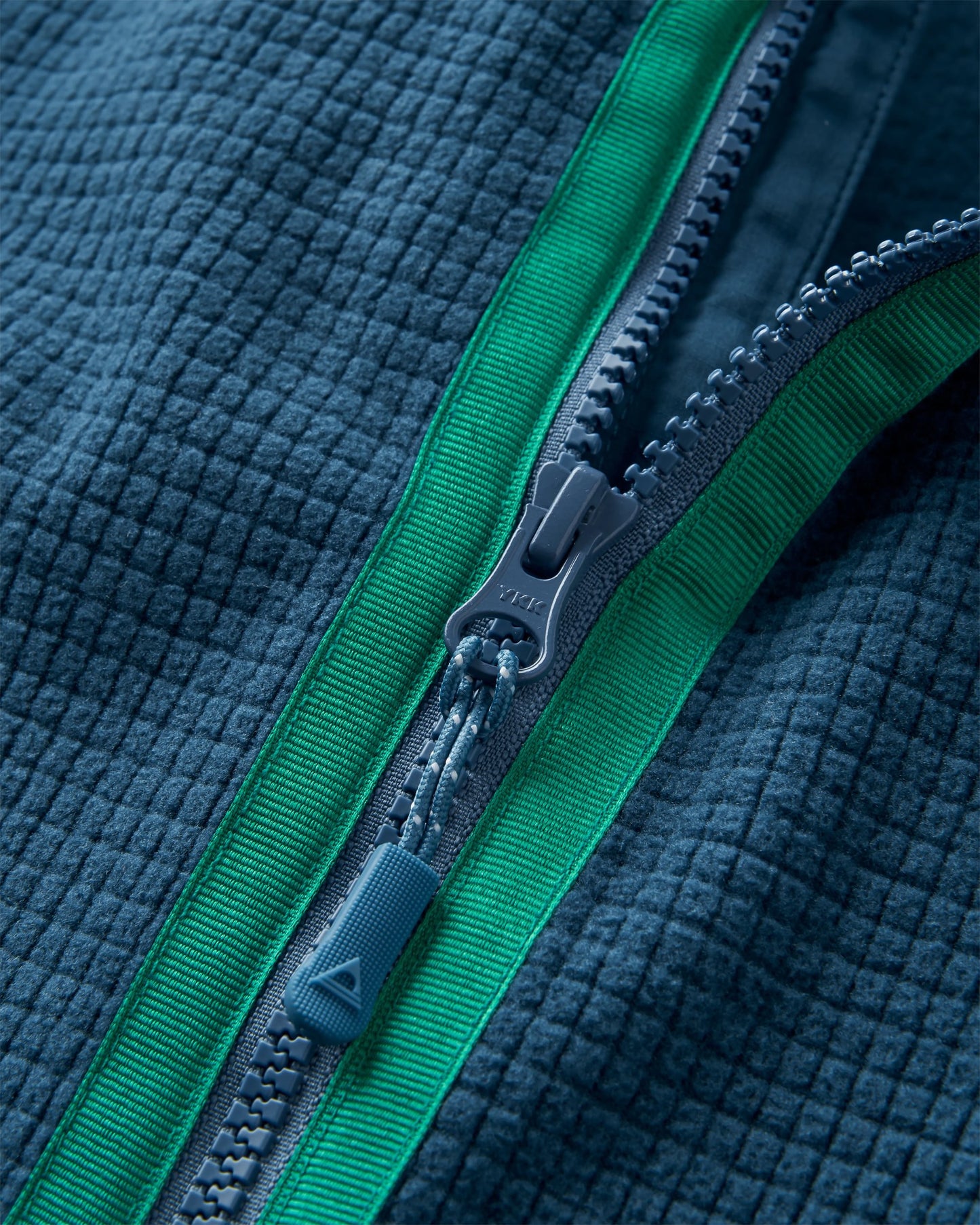 Off Trail Recycled Grid Polar Fleece - Pistachio/Dark Denim