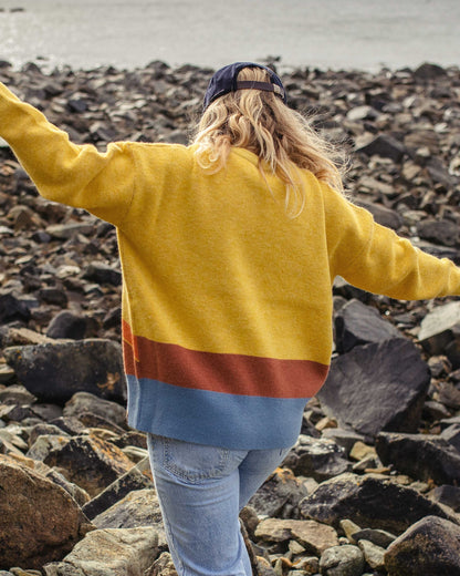 Vista Recycled Knitted Jumper - Amber Gold - Lifestyle