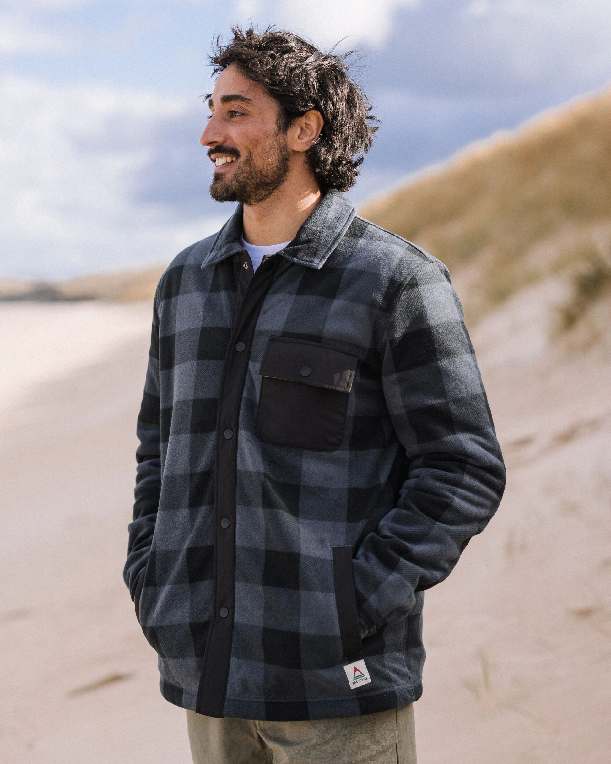 Firelight Sherpa Lined Overshirt - Storm Grey Buffalo - Lifestyle