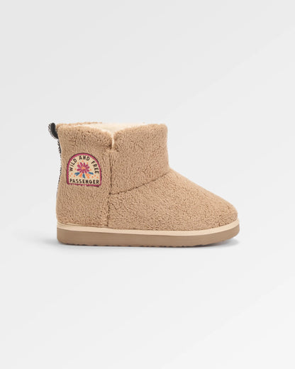 Hideaway Sherpa Fleece Slipper - Biscuit - Flatlay