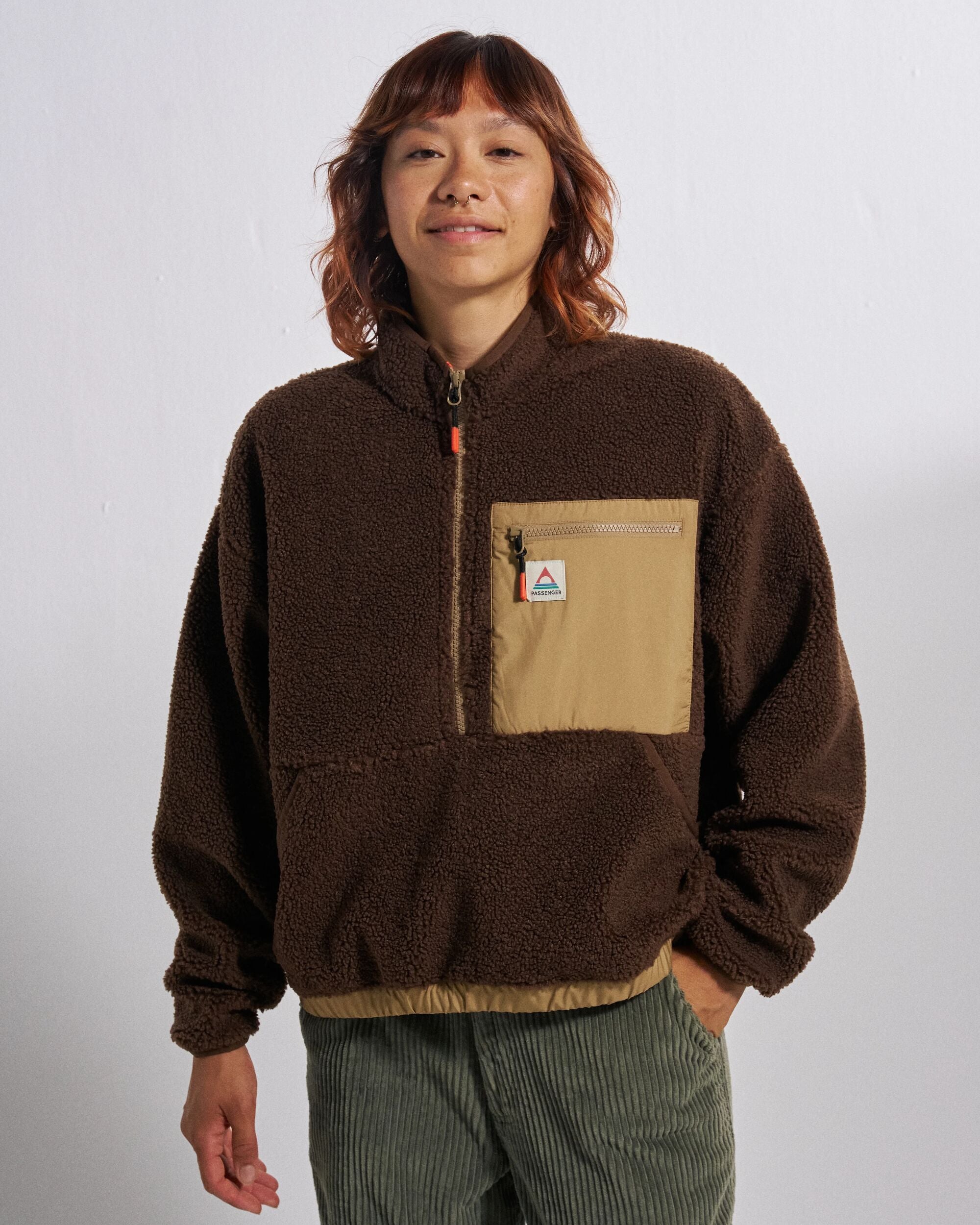 Ravi Sherpa Fleece - Chestnut - Studio Model