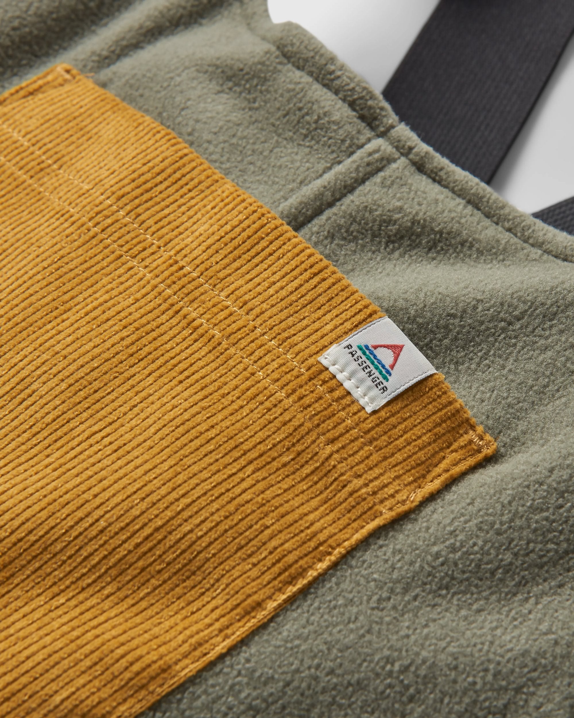 Ace Recycled Polar Fleece Dungarees - Dusty Olive - Flatlay