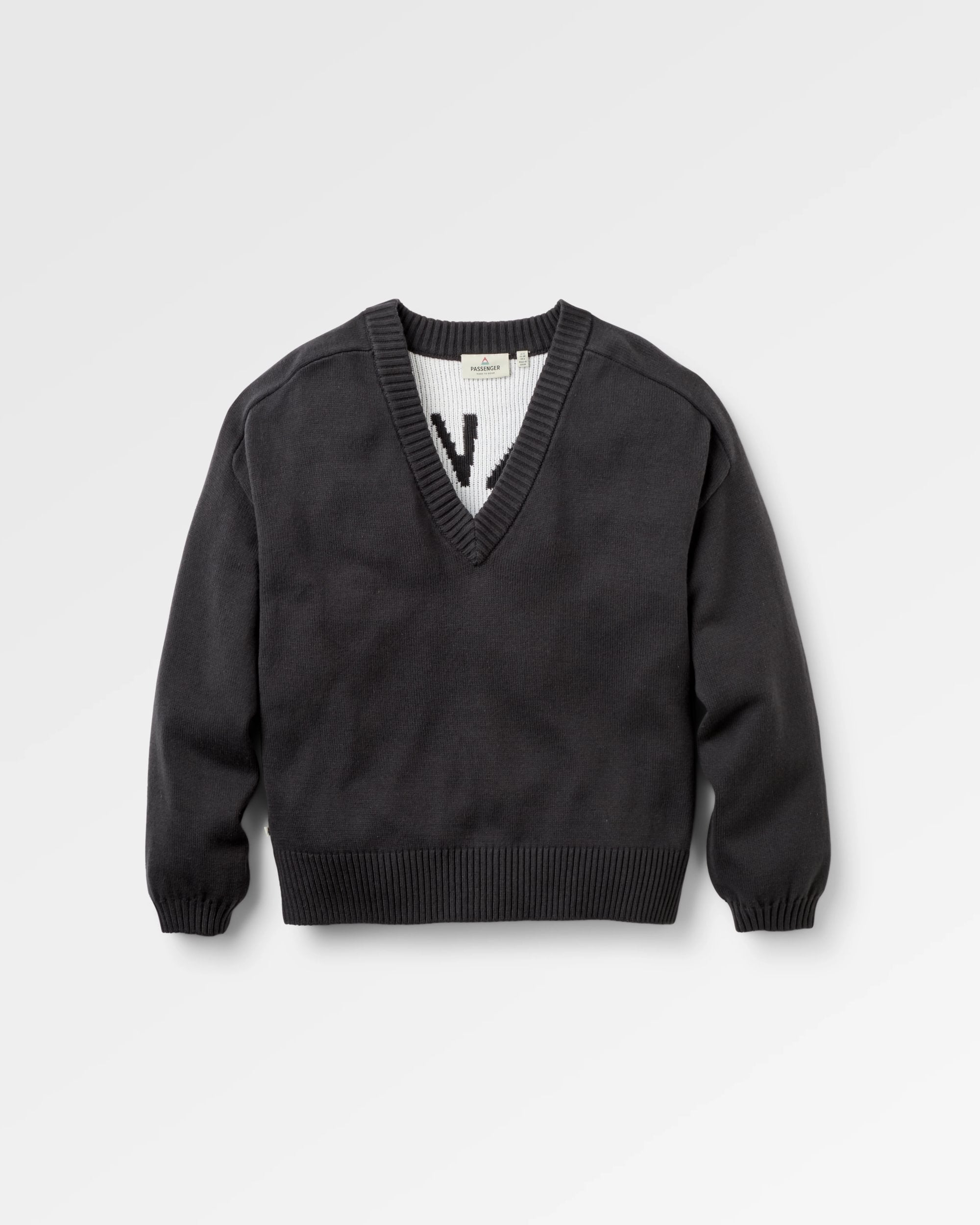 Penida Knitted Jumper - Faded Black - Flatlay