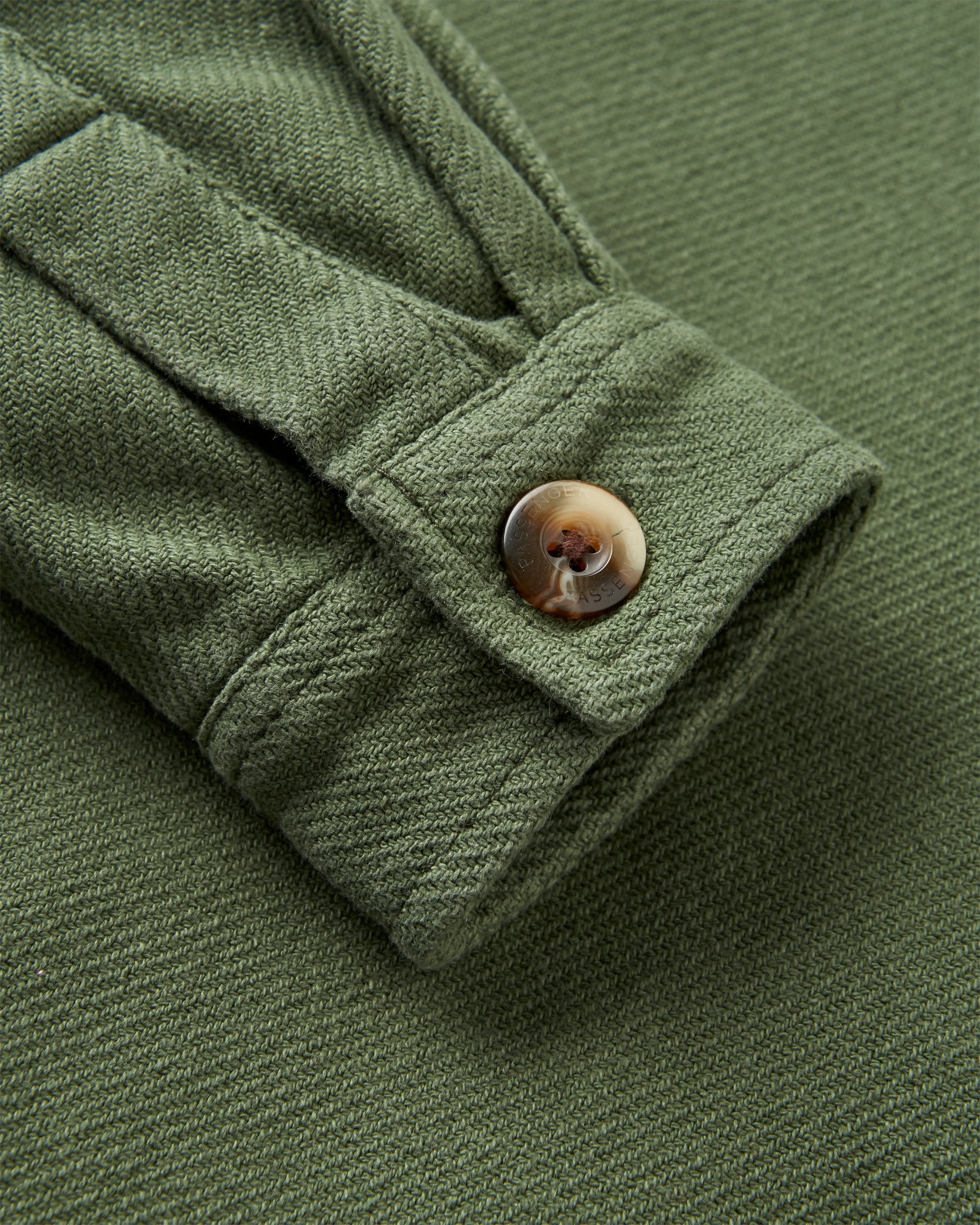 Maya Twill Overshirt - Wild Green - Flatlay
