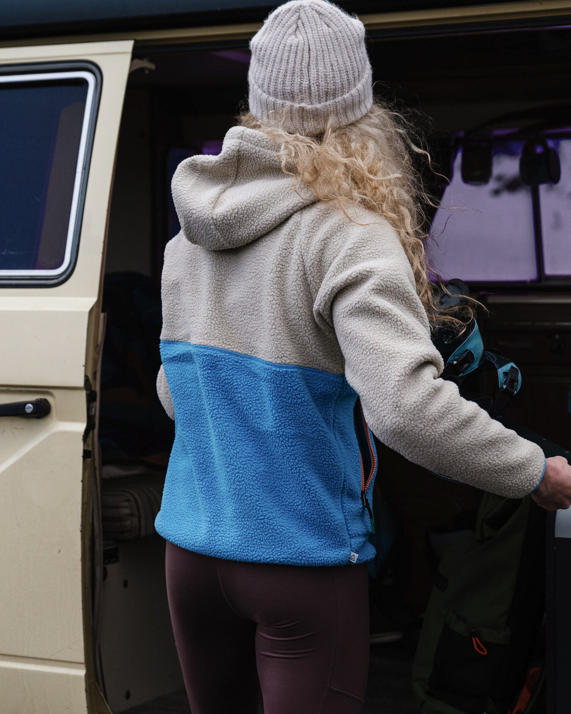 Maine 1/2 Zip Recycled Sherpa Fleece - Atlantic Blue - Lifestyle