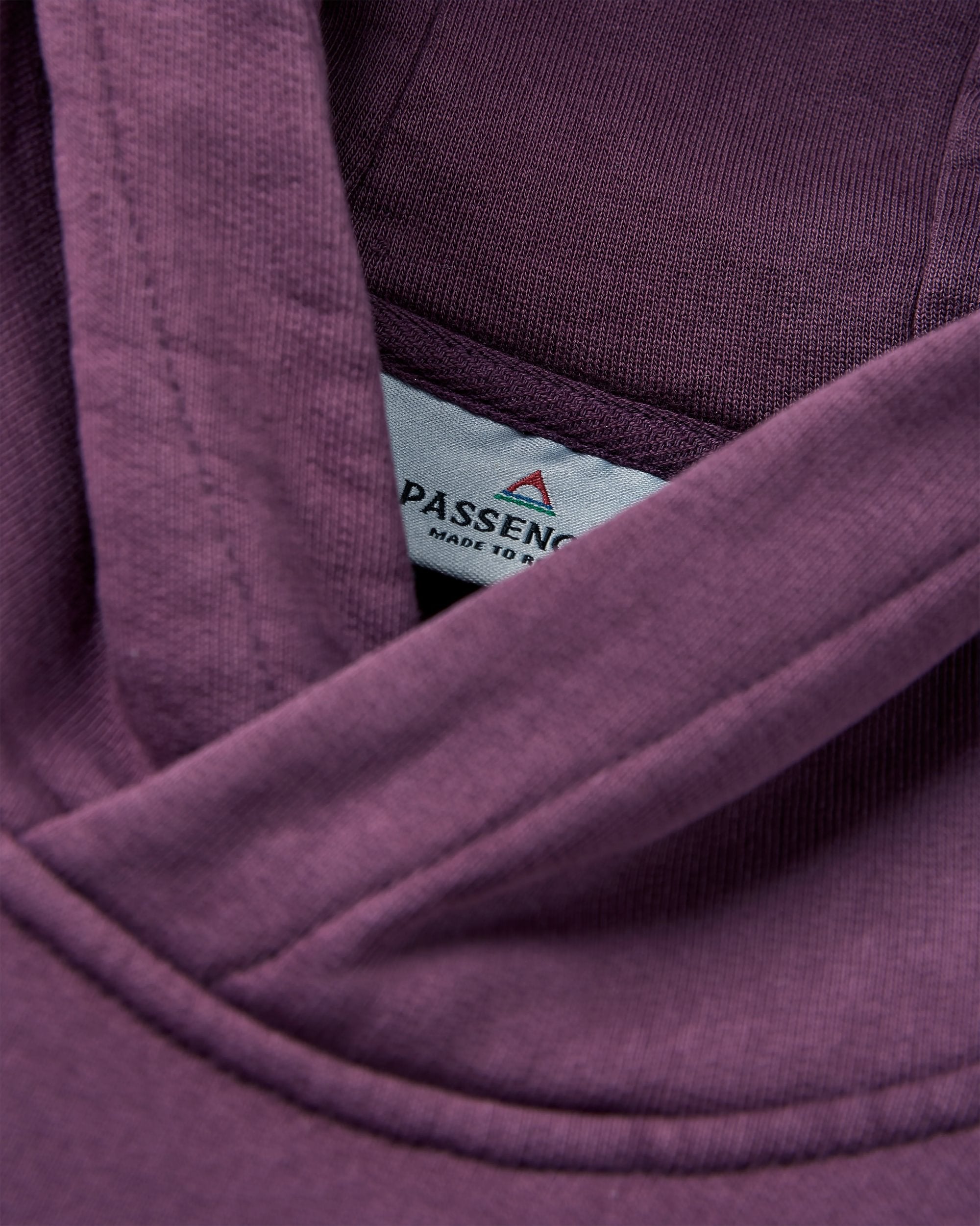 Outlook Recycled Cotton Hoodie - Deep Plum - Flatlay