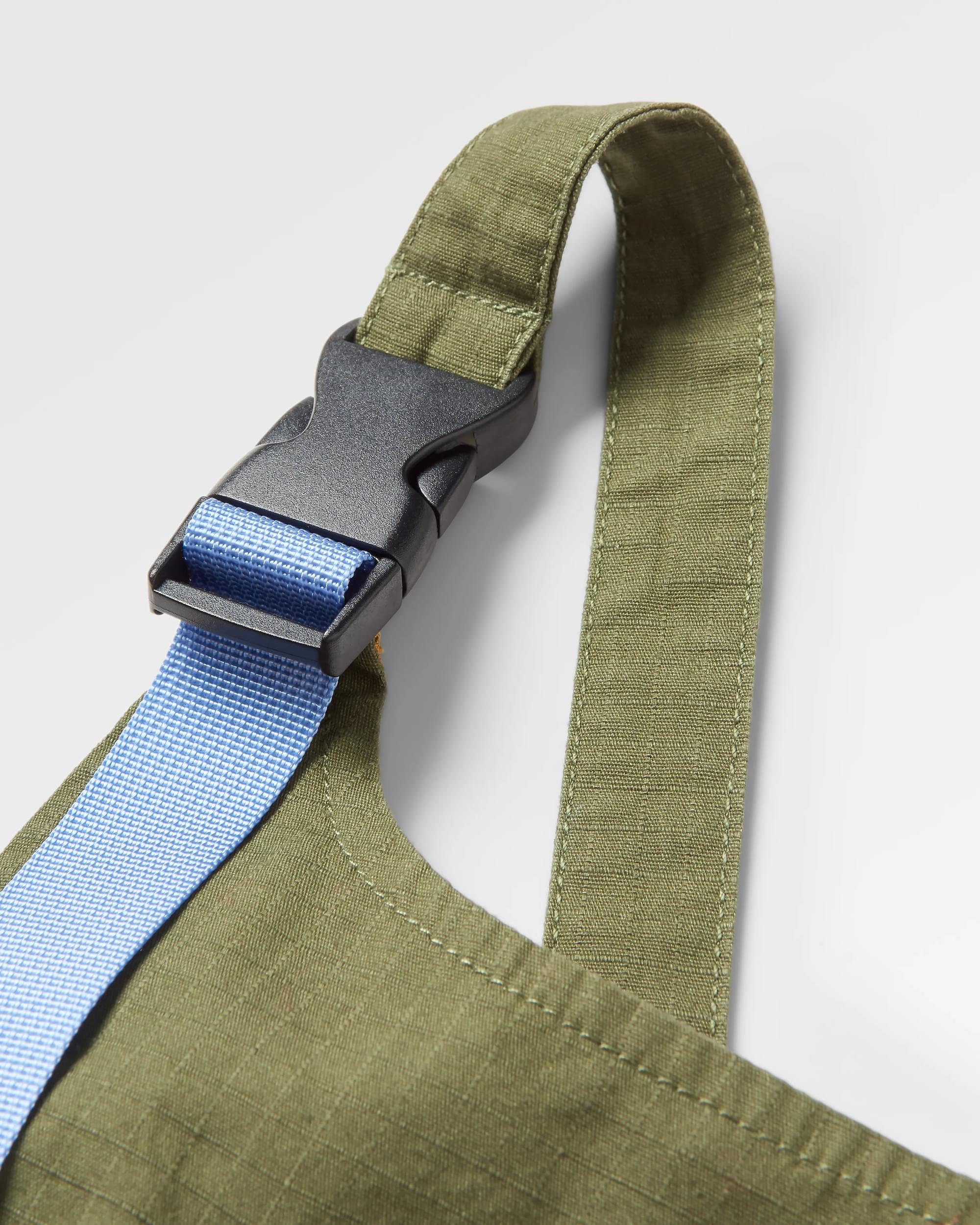 Flo Organic Pinafore Dress - Khaki - Flatlay