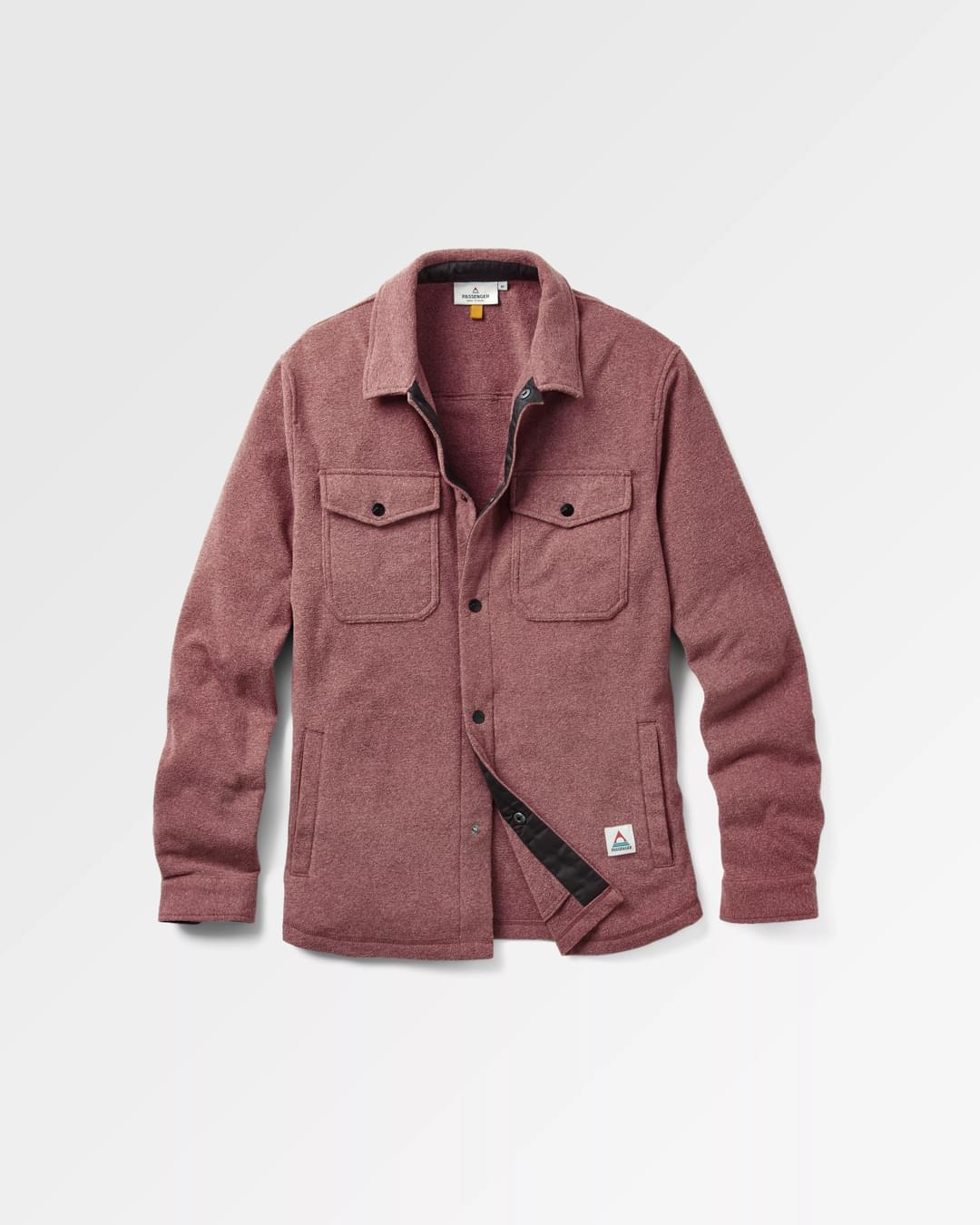 Maple Polar Recycled Fleece Shirt - Wine Marl - Flatlay