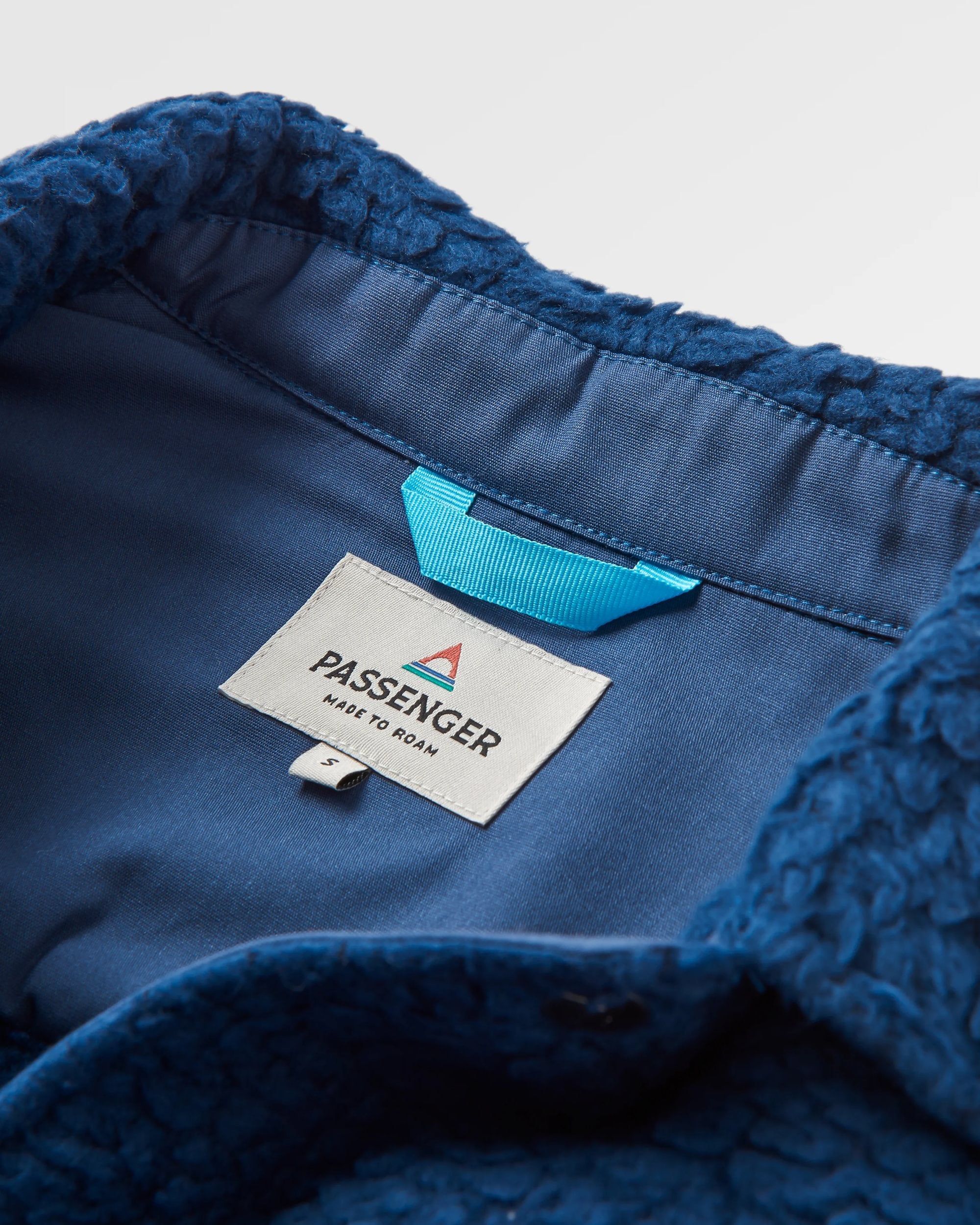 Rappel Recycled Sherpa Oversized Shirt - Dark Denim - Flatlay