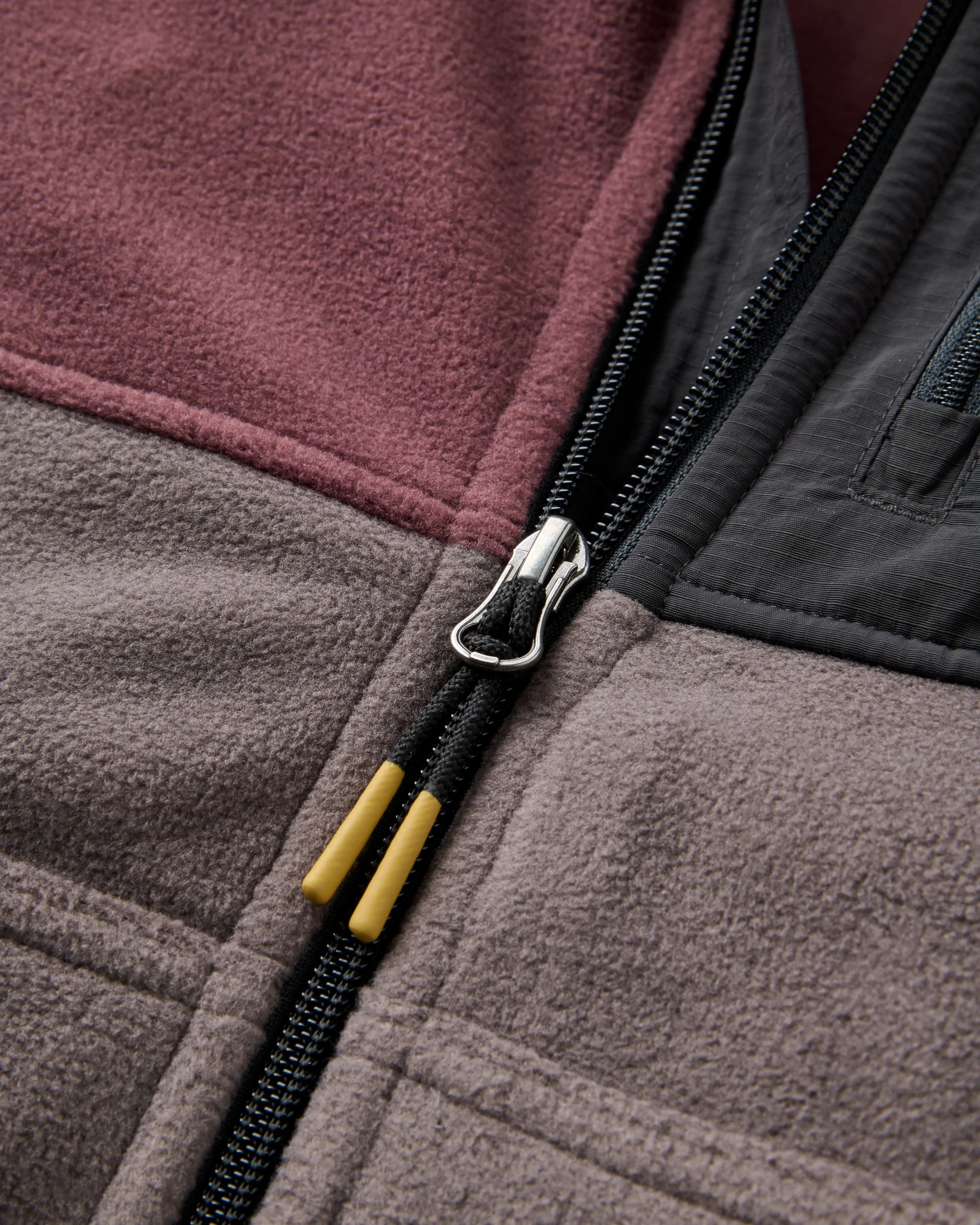 Woodland Full Zip Hooded Polar Fleece - Brambleberry/Slate Grey - Flatlay