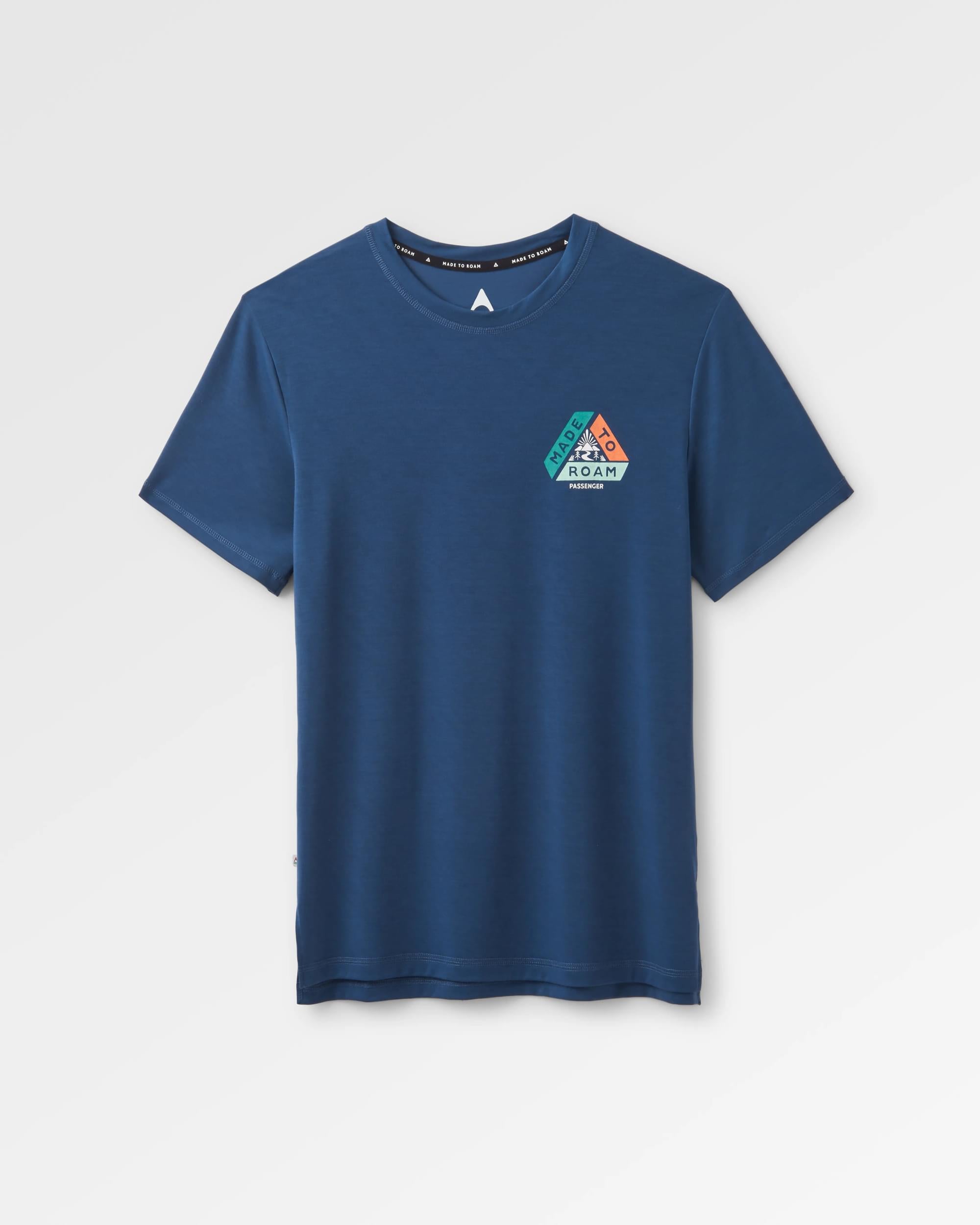 Trail Active Recycled T-shirt - Dark Denim - Flatlay