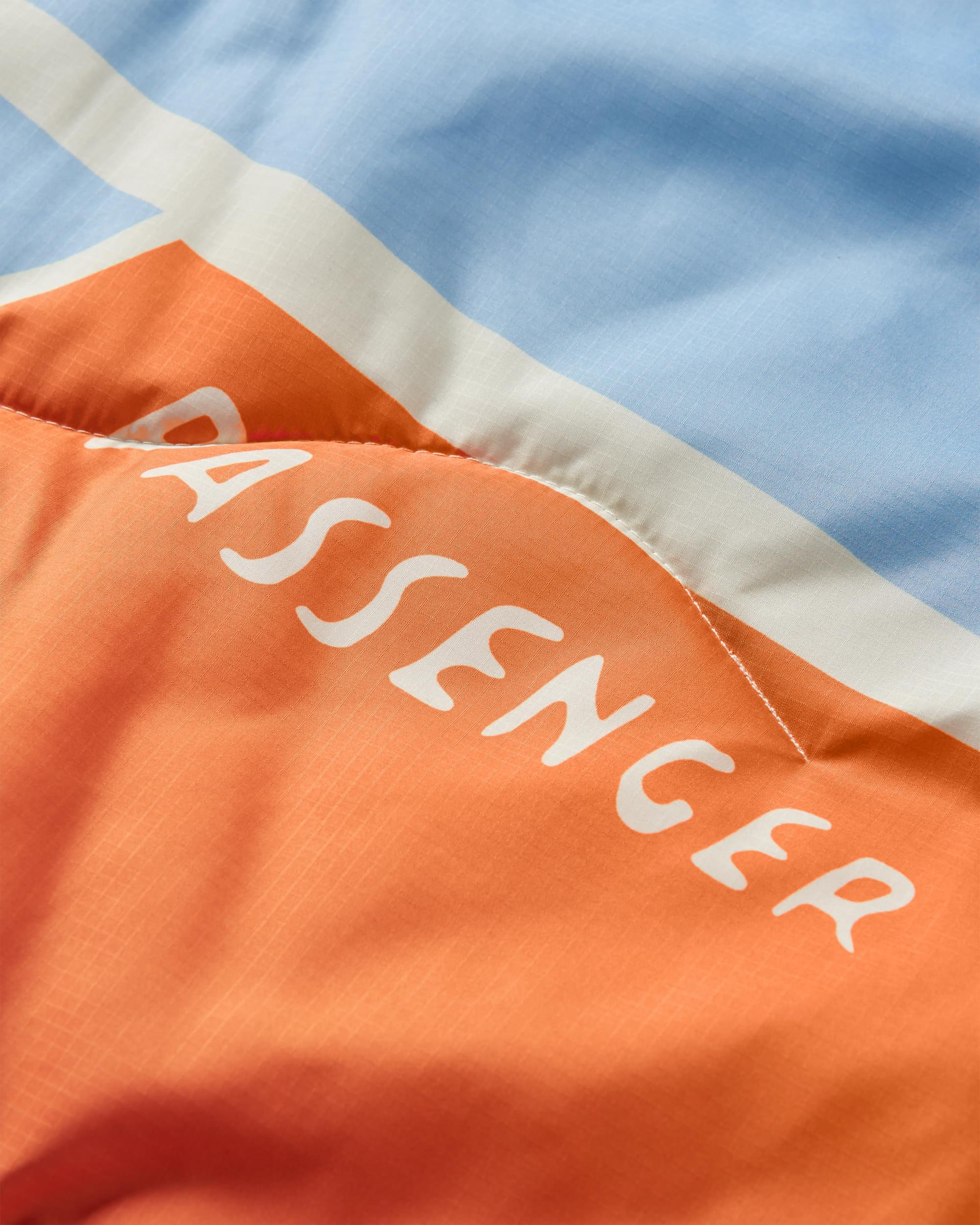 Cabin Recycled Sherpa Blanket - Cornflower - Flatlay