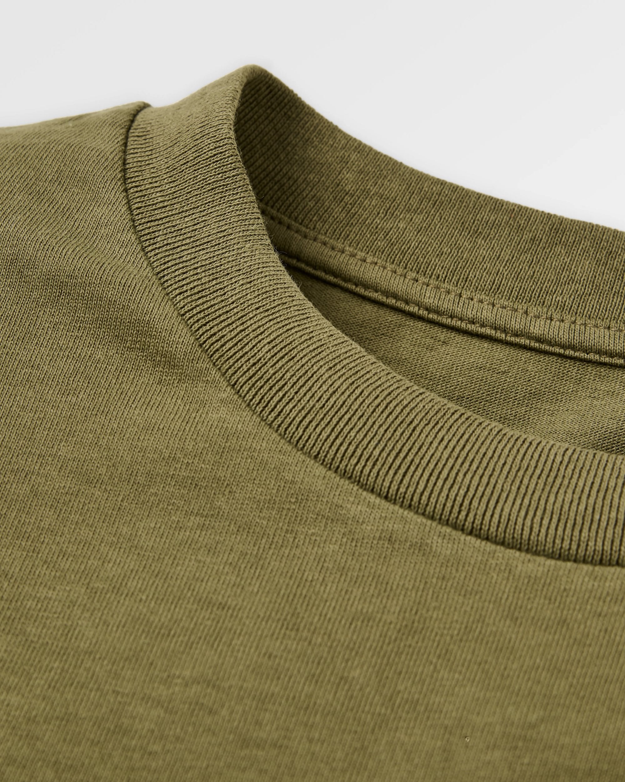 Odyssey Recycled Cotton LS T-Shirt - Dark Olive - Flatlay