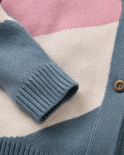 Scenic Knitted Cardigan - Scenic Stormy Blue - Flatlay