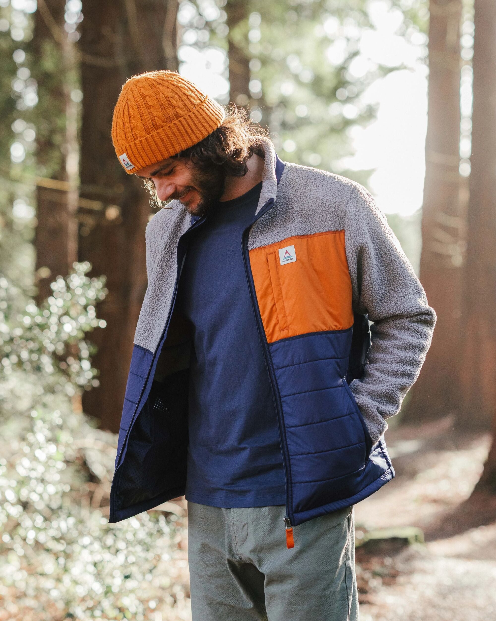 Born Explorer Recycled Polar-Lined Sherpa Fleece - Steel Grey - Lifestyle