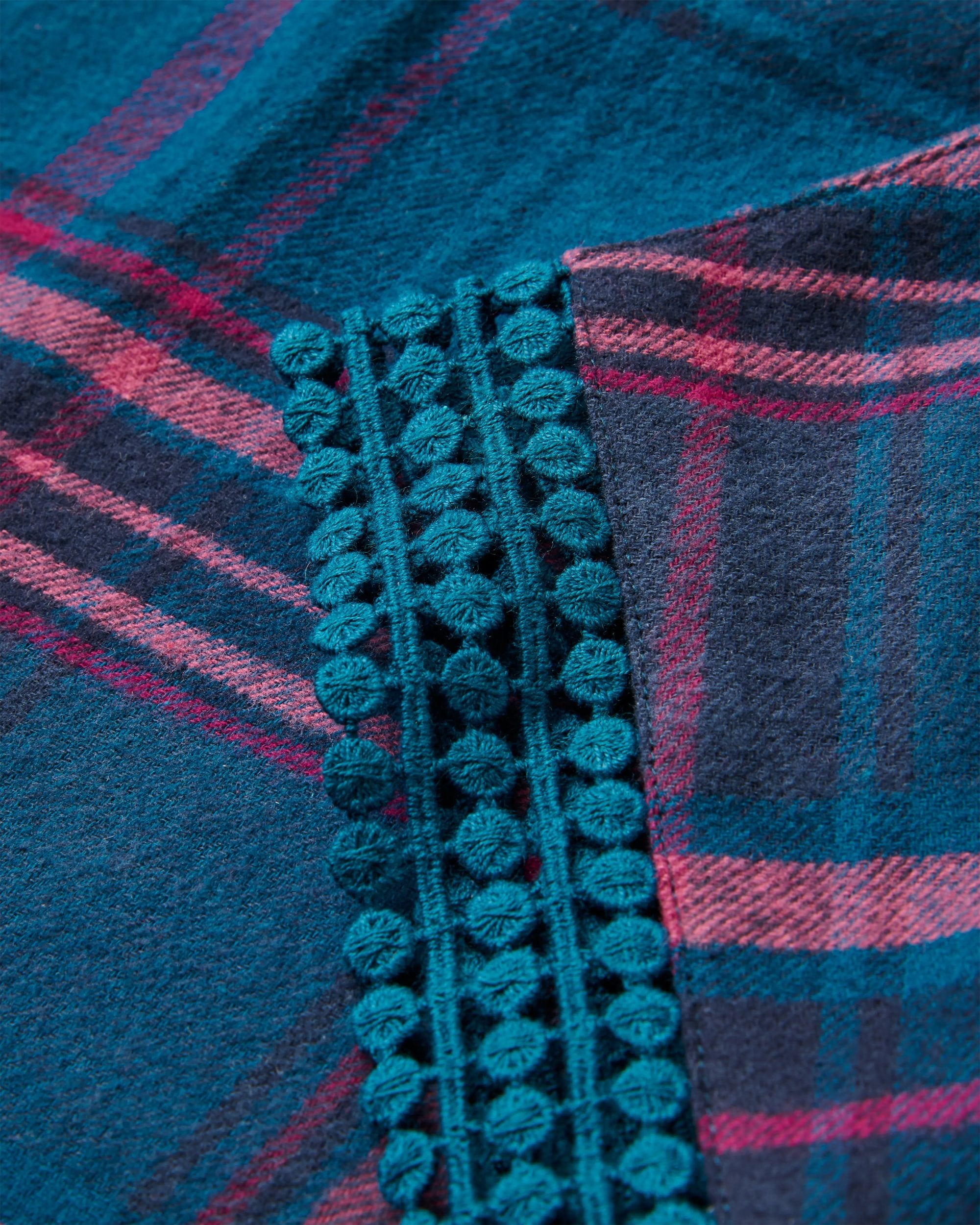 Flurry Woven Top - Tidal Blue/Wild Berry Check  - Flatlay