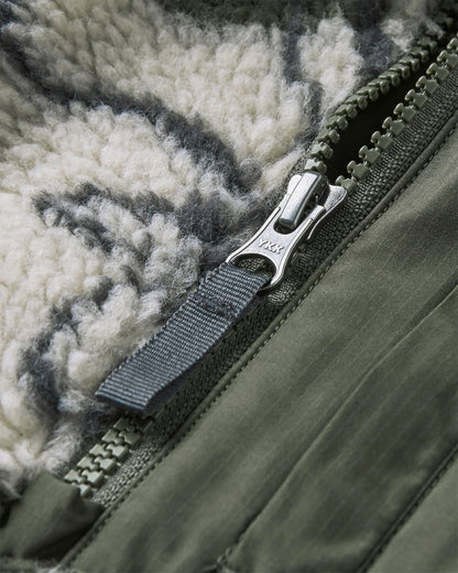 Offroad Recycled Sherpa 1/2 Zip Fleece - Abstract Strata Green - Flatlay