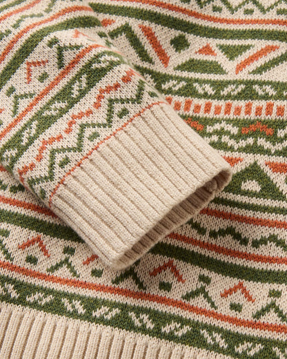 Stoked Knitted Jumper - Oatmeal Multi - Flatlay