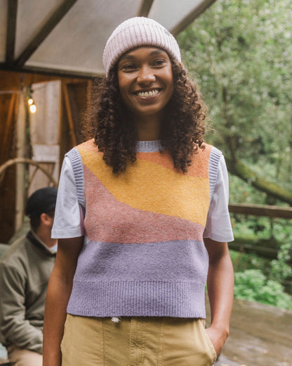 Scenic Recycled Knitted Vest - Scenic Sunrise Orange - Lifestyle