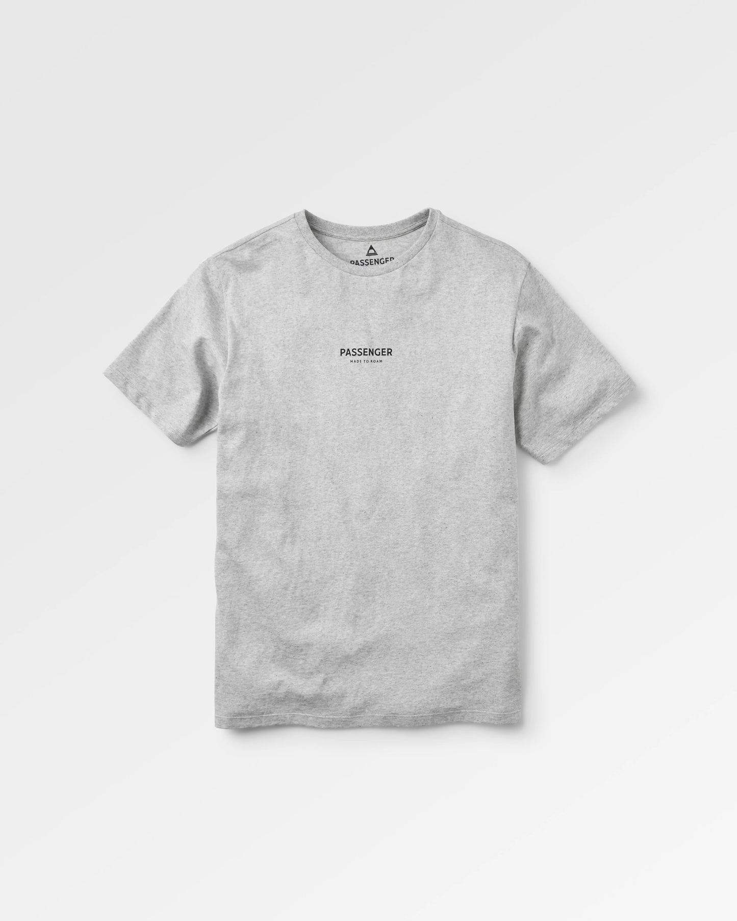 Passenger Recycled Cotton T-Shirt - Grey Marl - Flatlay