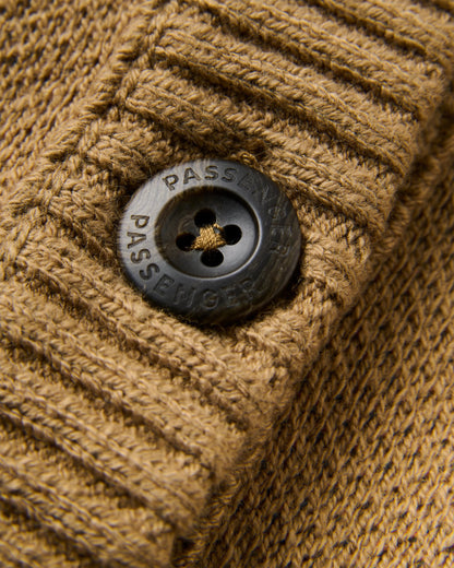 Dawner Knitted Cardigan - Caramel Brown - Flatlay
