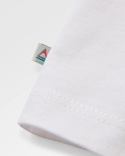 Roam Slow Men's Recycled Cotton LS T-Shirt - White - Flatlay